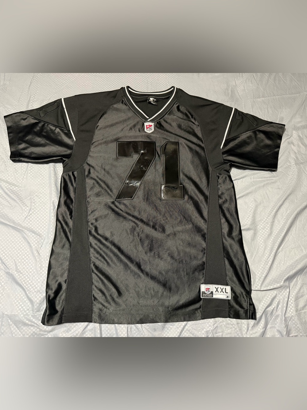 Size M - Vintage Starter 71 Football Jersey T-shirt Black Short Sleeve